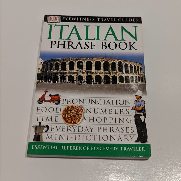 Italian Phrase Book (2003, Paperback) – Eyewitness Travel Guide [Food, Numbers] - Picture 1 of 7